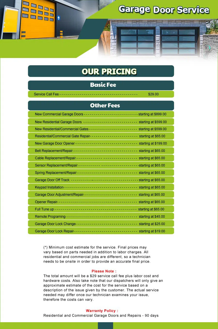 Garage Door 24 Hours Repairs Torrance, CA 310-751-9995